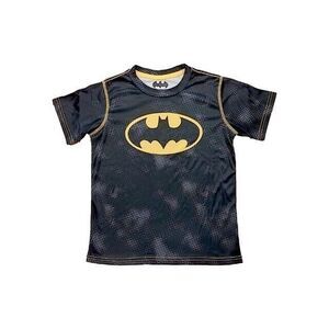 DC Boys Black Polka Dot Batman Bat Symbol Superhero Tee‎ Shirt T-Shirt L 14-16